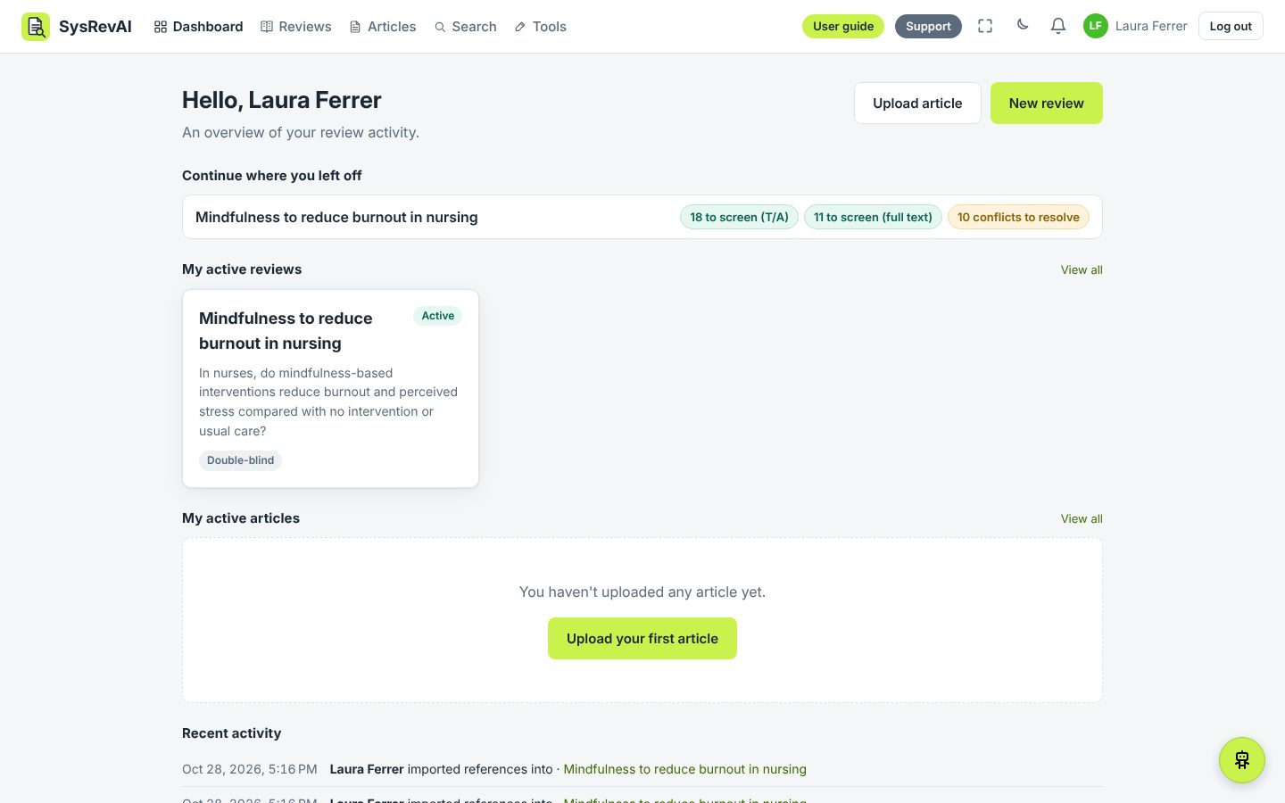 Your dashboard